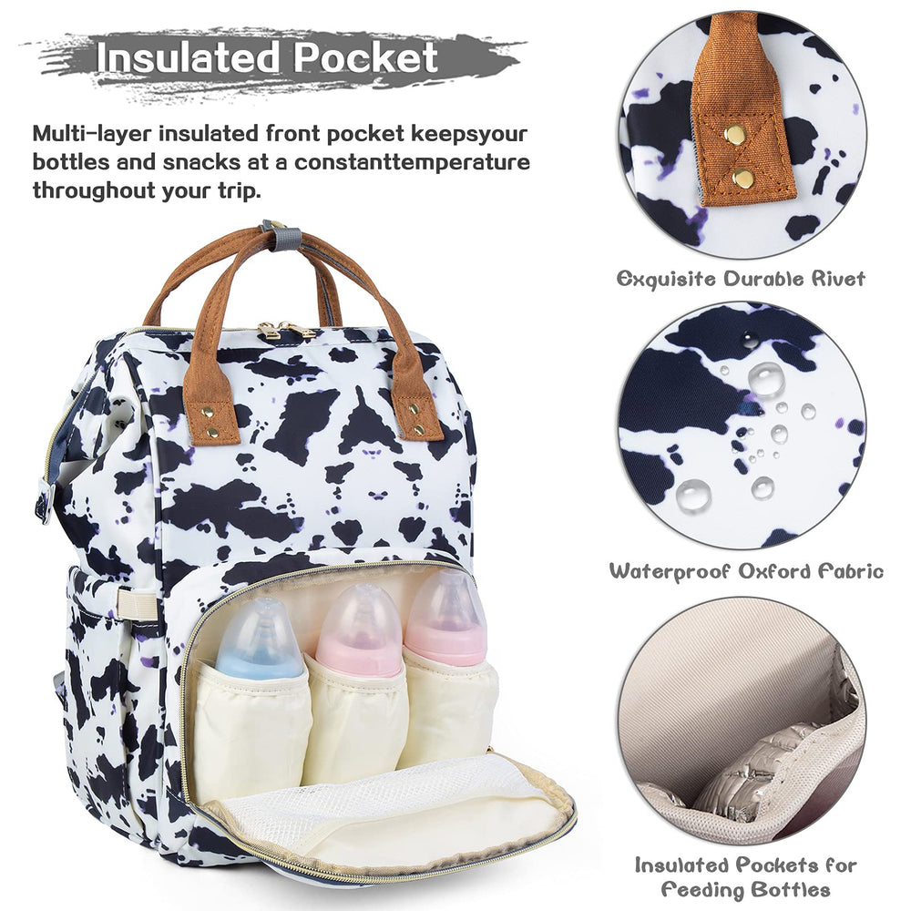 LIMHOO insulated pocket diaper bag stores bottles and snacks securely.