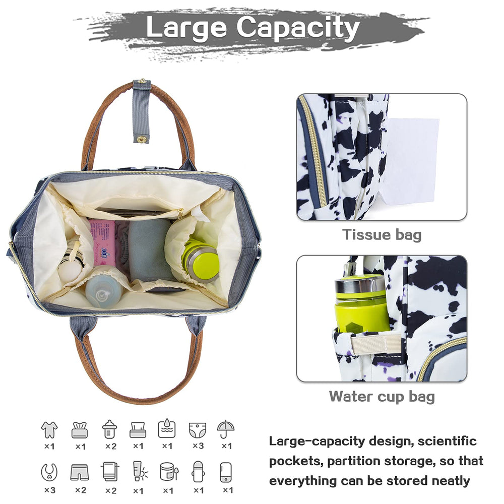 LIMHOO multi-pocket layout keeps baby and mom items organized.