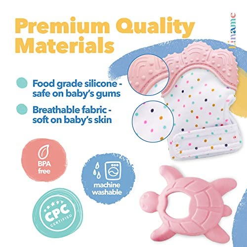 Liname teething mitten two-pack provides value and sharing moments.