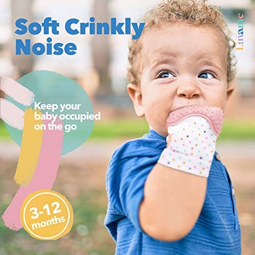 Liname teething mitten is machine washable and durable for daily use.