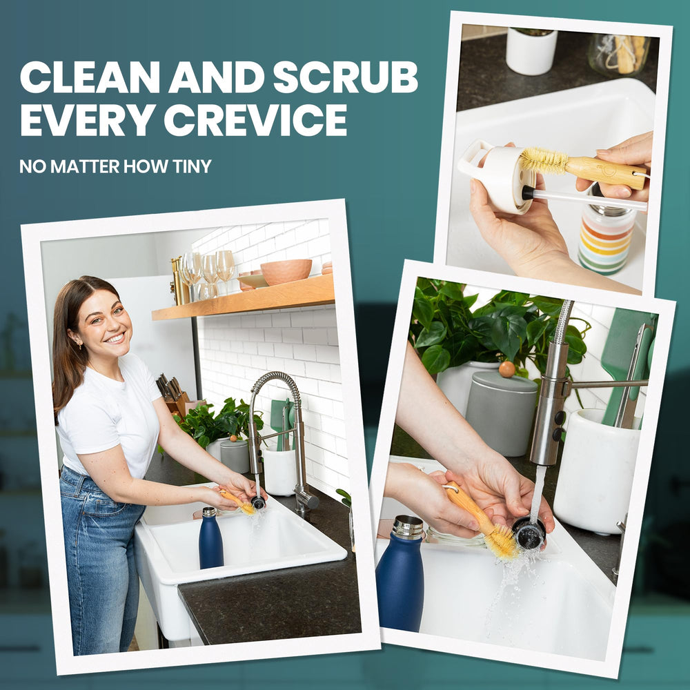 Linea Gear eco-friendly bamboo bristles provide gentle, effective cleaning