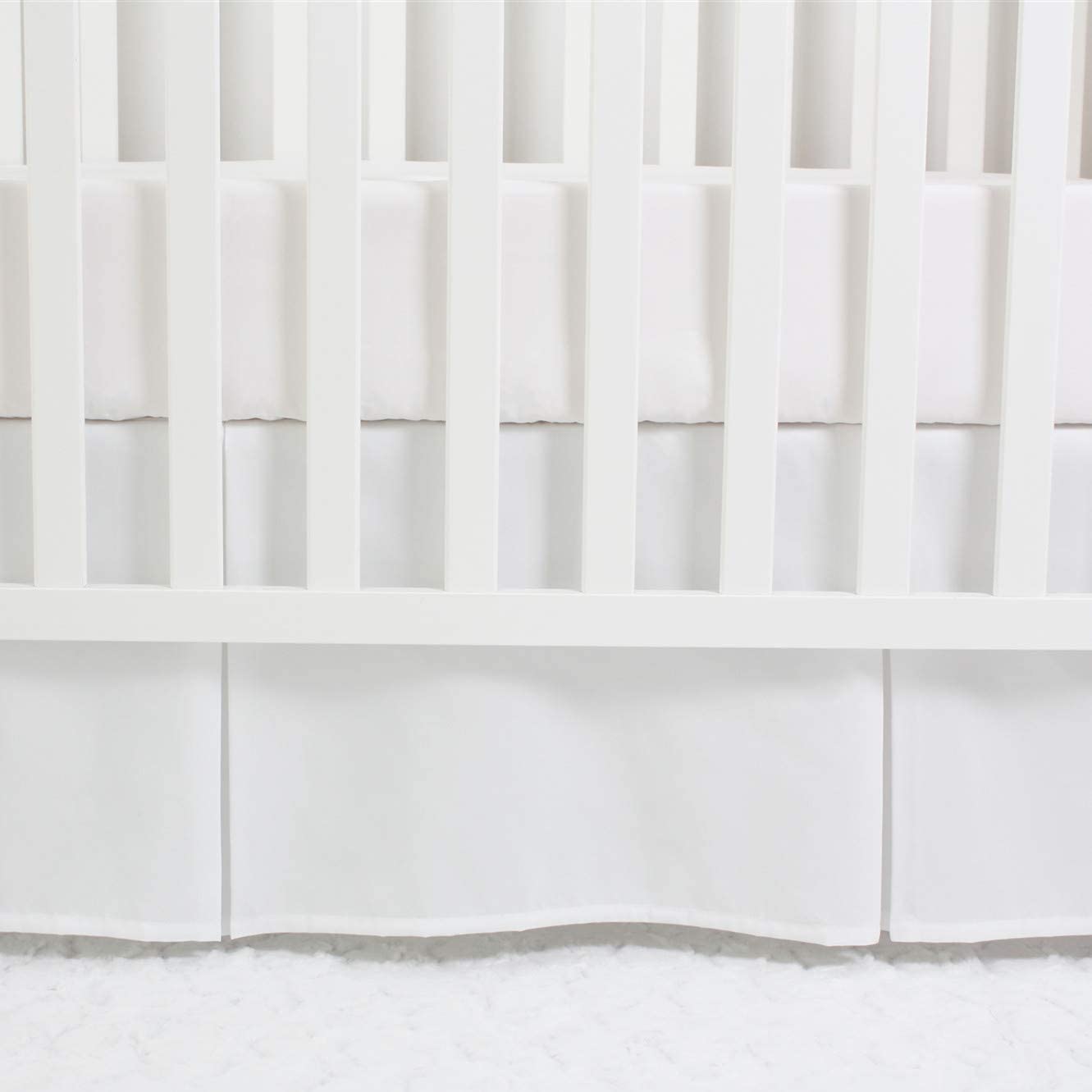 Linens Limited 800-tc-egyptian-cotton crib skirt is breathable and hypoallergenic.