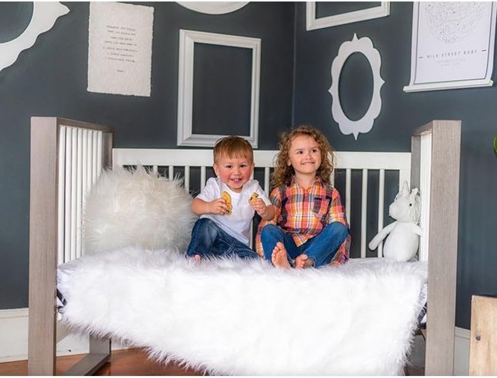 Linens Limited soft-breathable crib skirt creates a cozy sleep space.