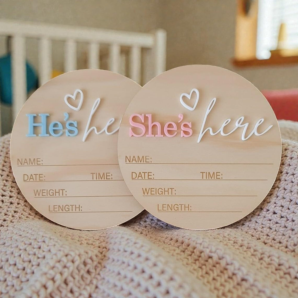 LINHTEVIE round birth sign featuring personalization slots for keepsake memories.