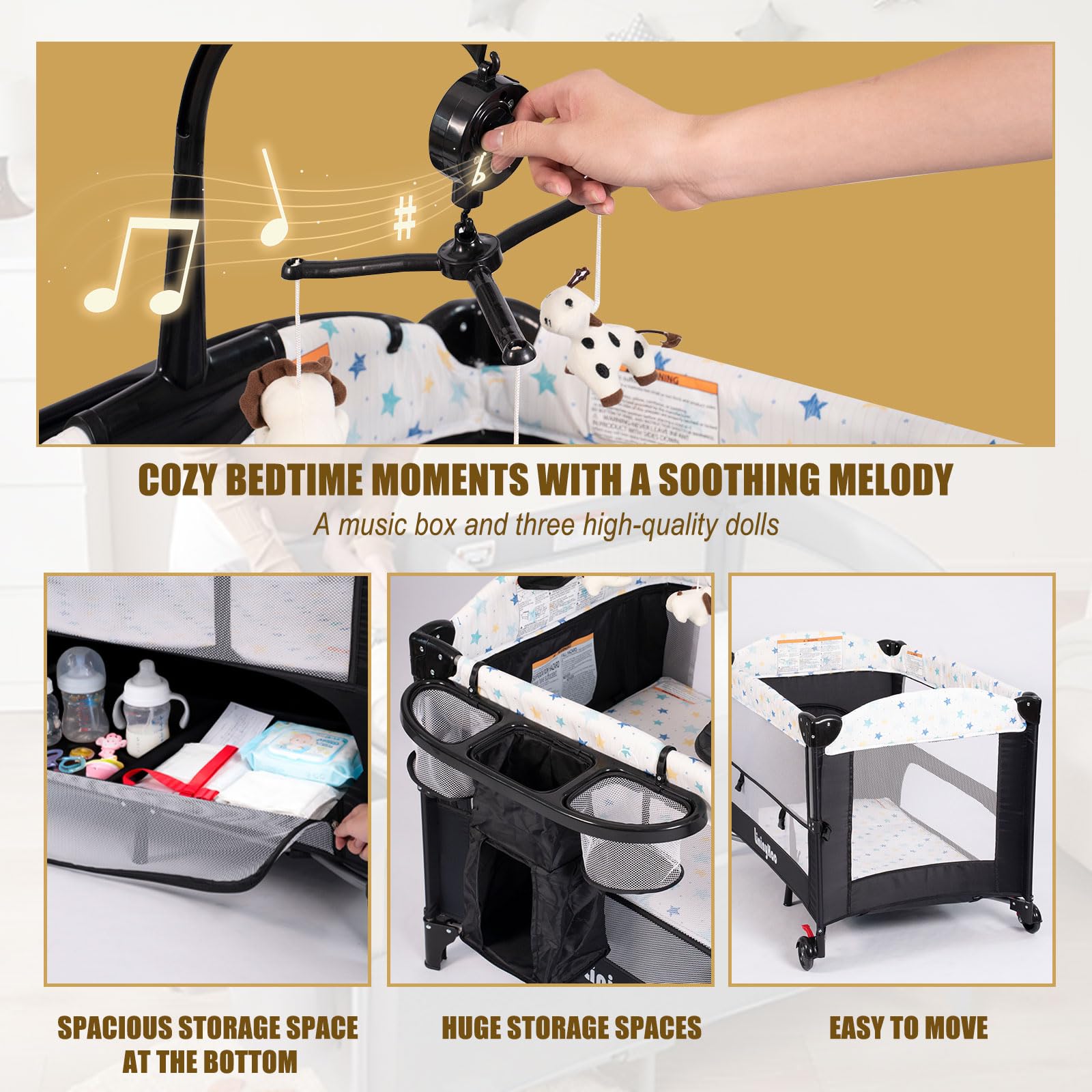 LININYHAO large wheels with brakes for smooth, safe mobility
