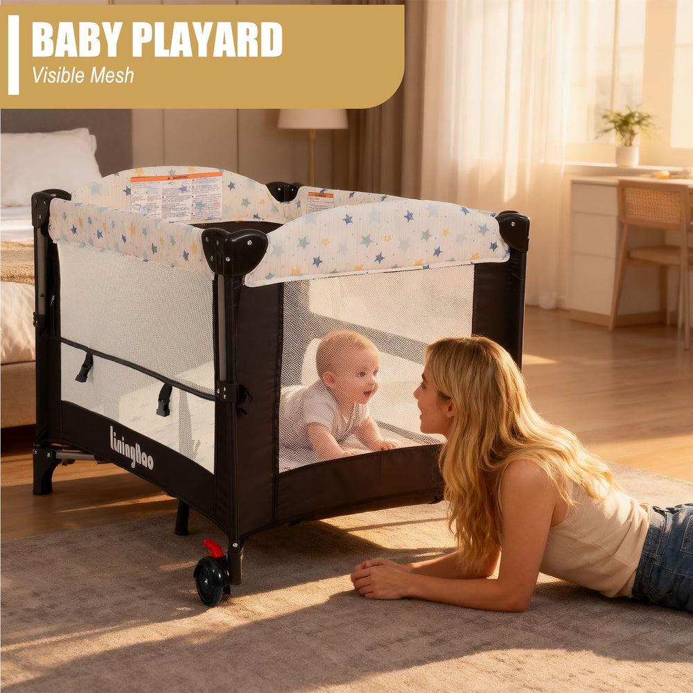 LININYHAO music box toy rack with plush toys for added play