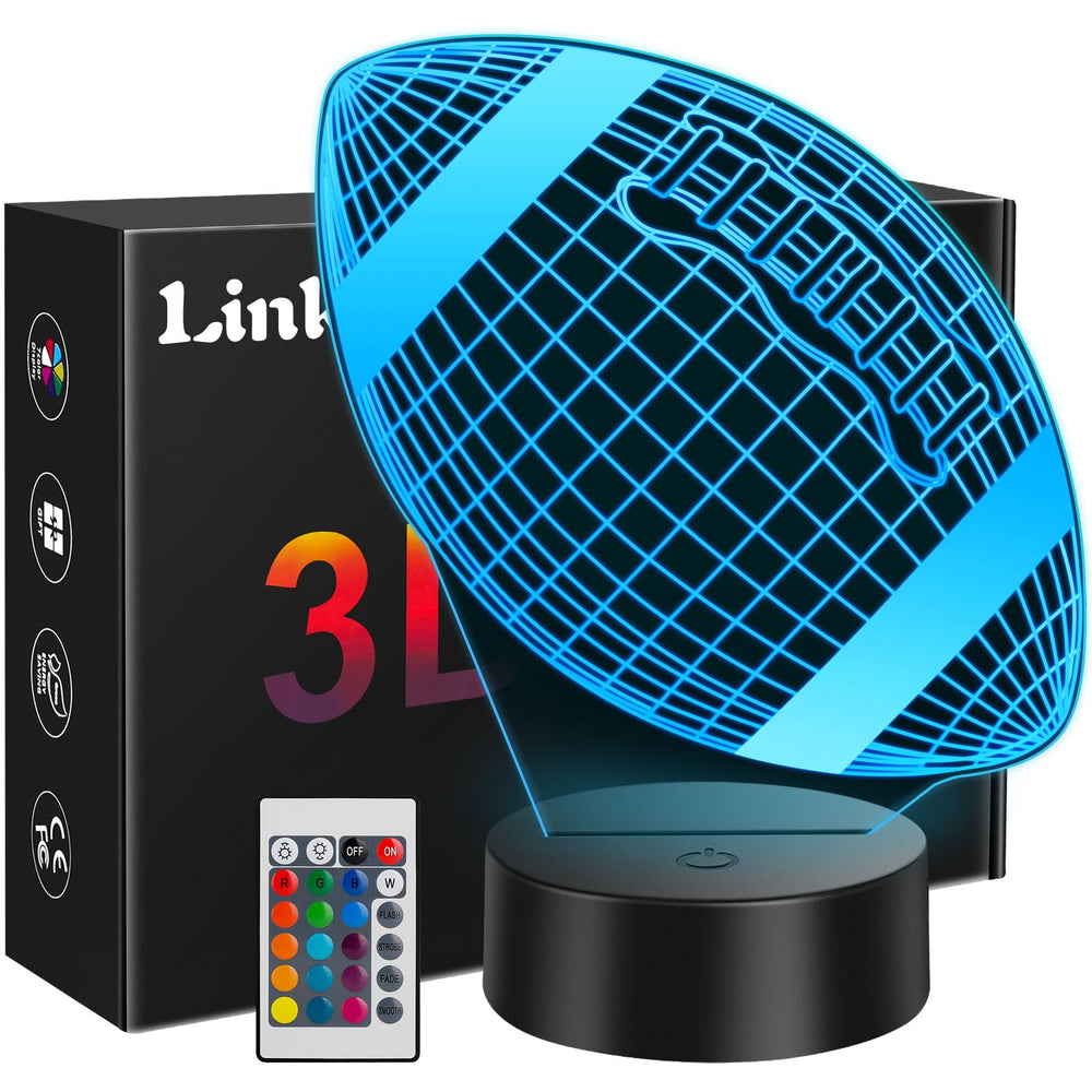 Linkax football illusion night light with 3D effect for teen rooms.