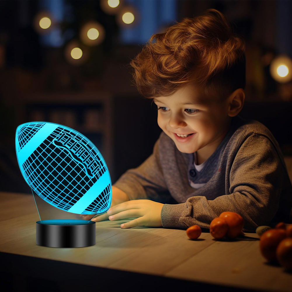 Linkax USB-powered football night light for easy charging.