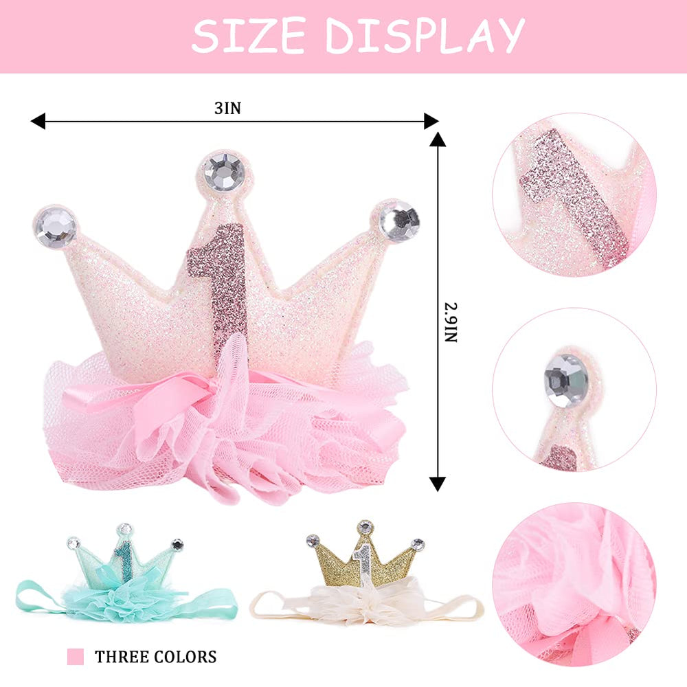 LINLULU princess headband with tulle bow adds charm to birthday shoots.