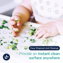 LinnieLou placemats on the go keep baby meals steady in car or stroller.