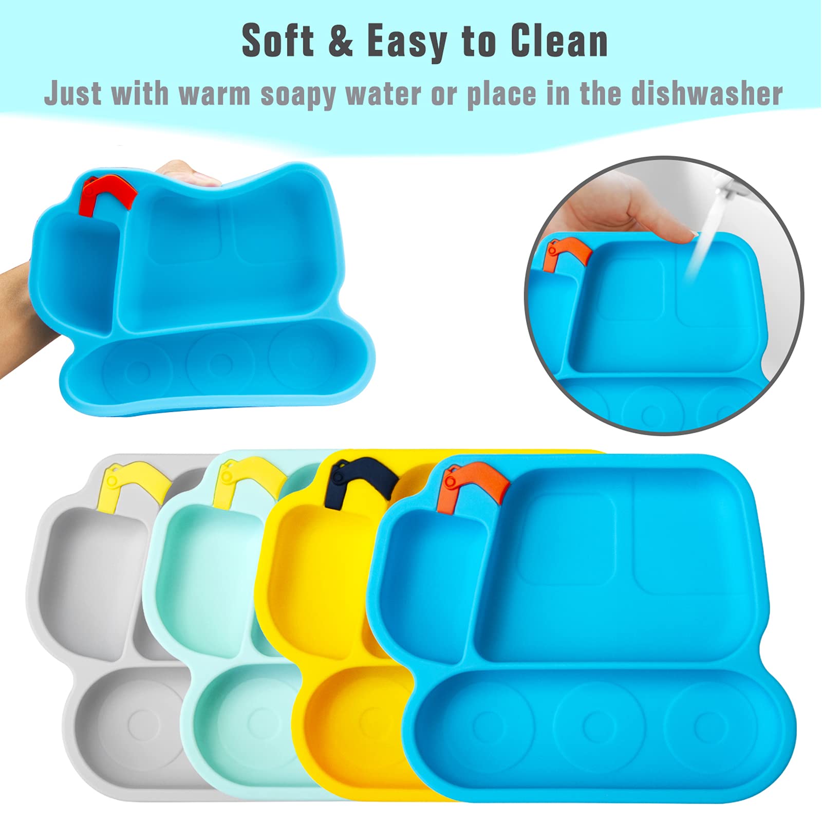 Linowos Baby Plate is dishwasher-safe for easy cleanup after meals