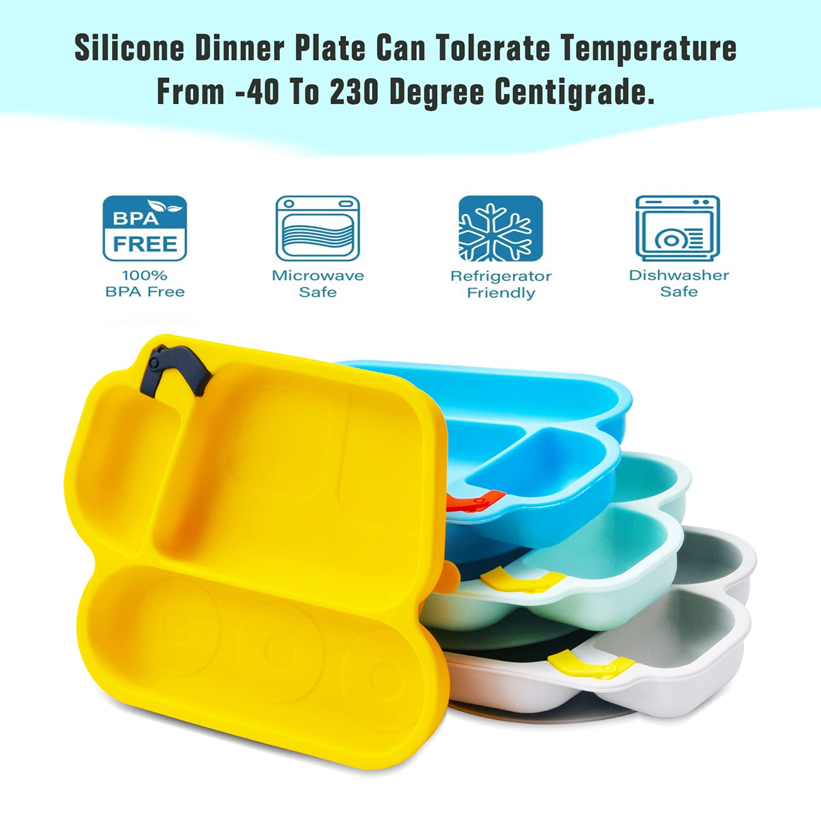 Linowos non-slip base keeps the plate steady on trays