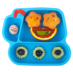 Linowos Baby Plate with suction bottom keeps meals in place for mess-free dining