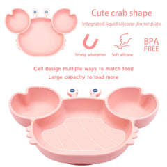Linowos crab shaped toddler plate adds playful appeal to self feeding