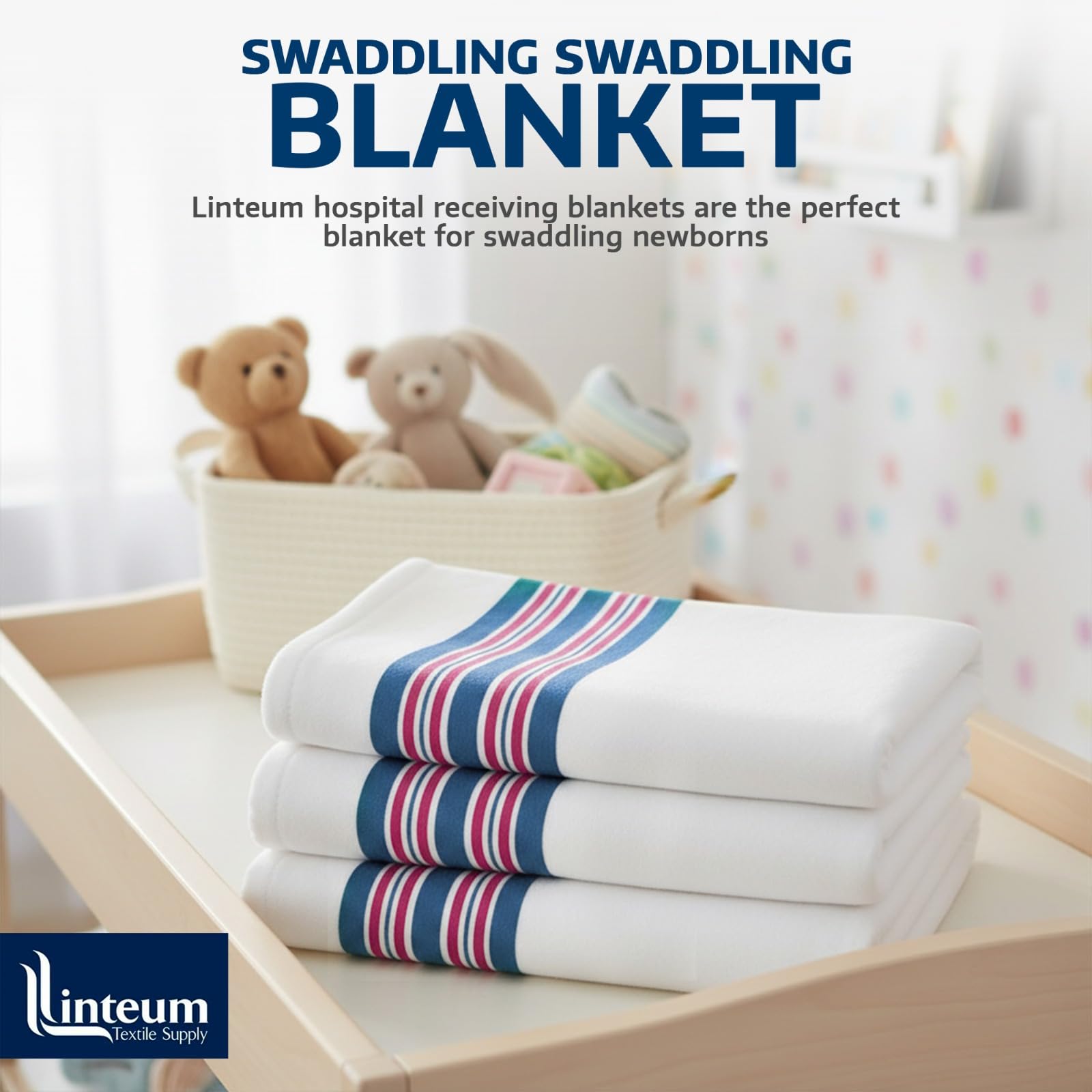 Linteum blanket doubles as burp cloth for quick cleanup.