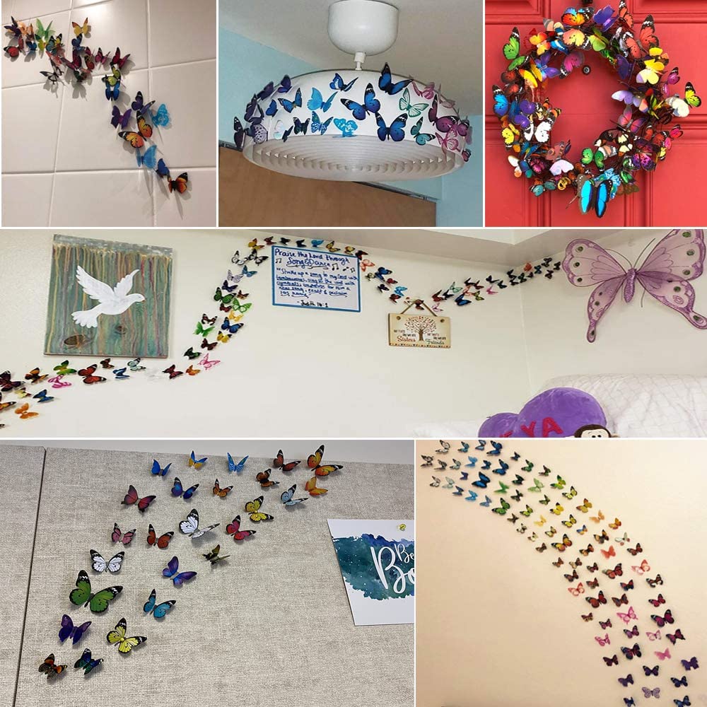 Lintopos butterfly wall decal 02 brings bright color and playful energy to walls.