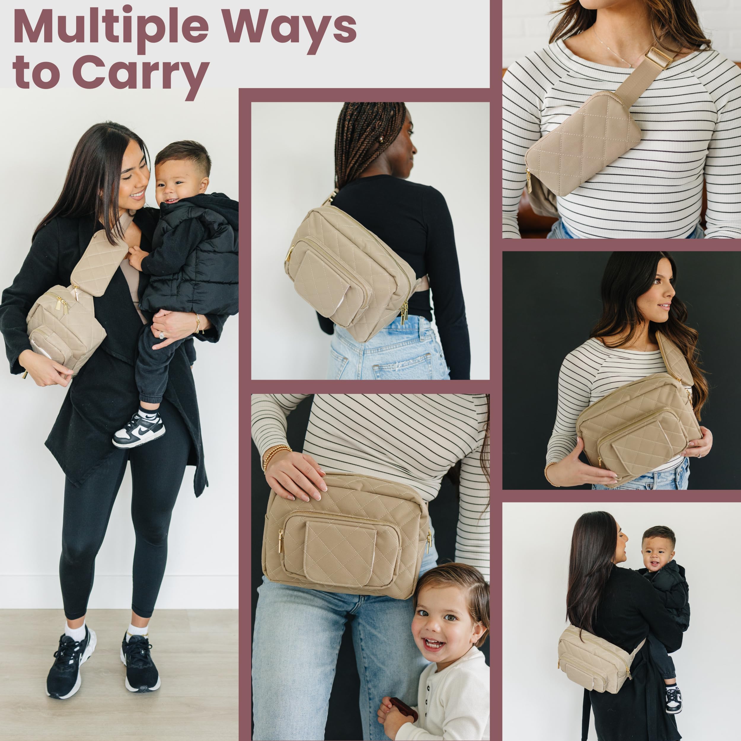 Beige color Jetsetter bag from Lion & Light matching outfits