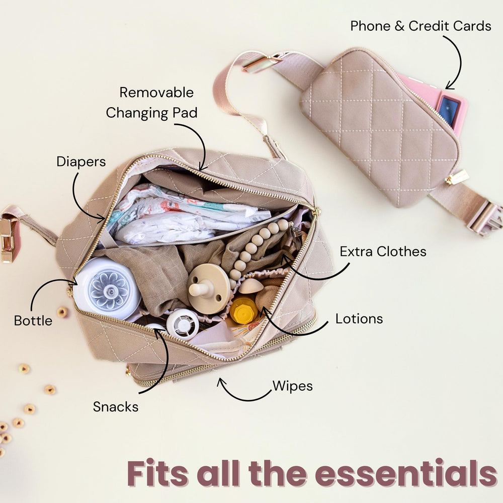 Inside view of Lion & Light Jetsetter with multiple pockets for essentials