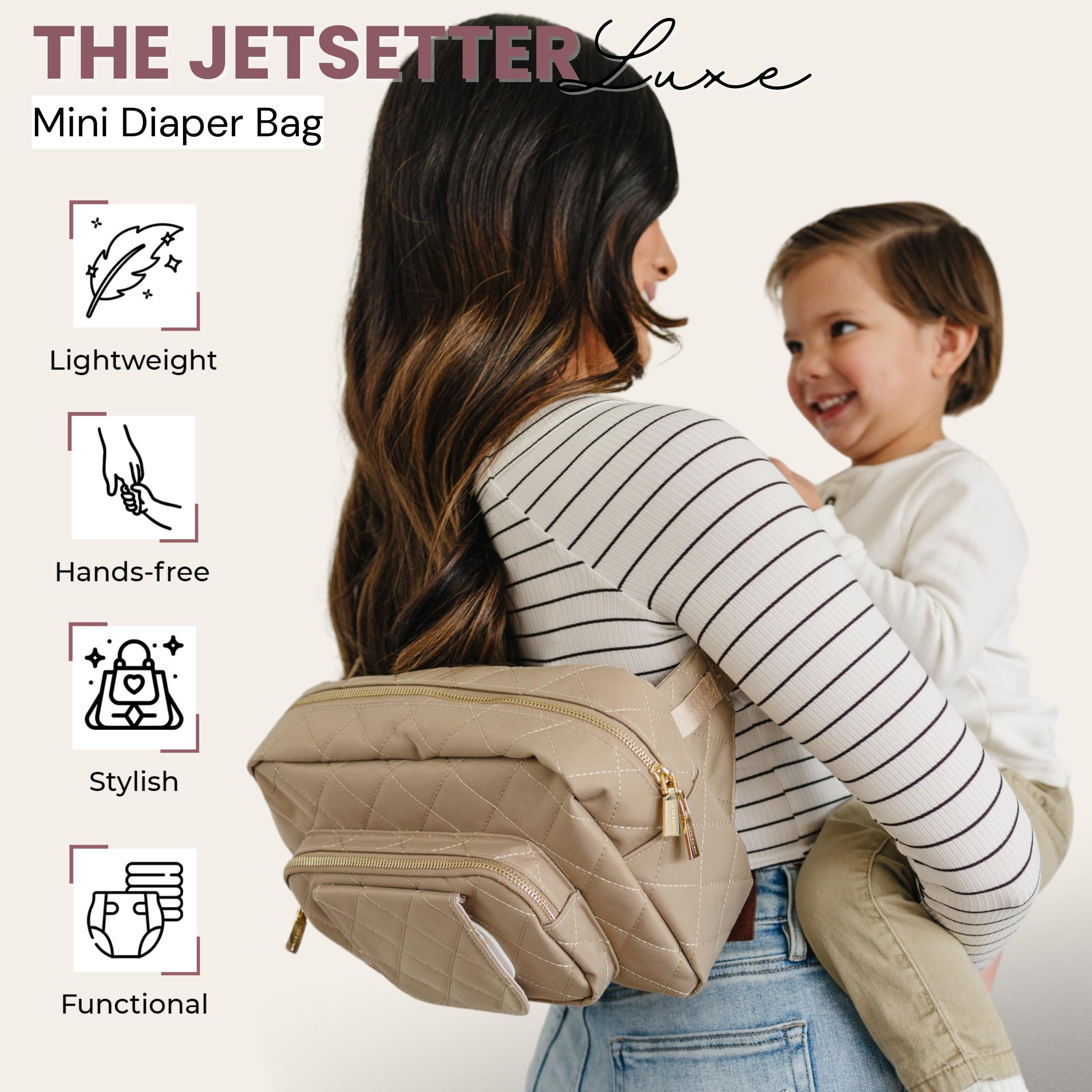 Lion & Light Jetsetter side view highlighting adjustable strap versatility