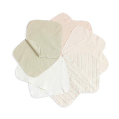 Lion bear 10-pack organic baby washcloths multicolor, soft and gentle for baby skin.