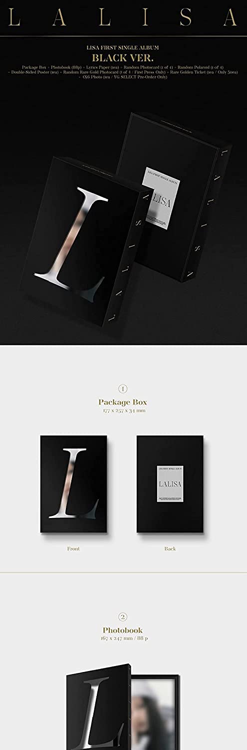Lisa LALISA Black Version CD back showing tracklist and credits