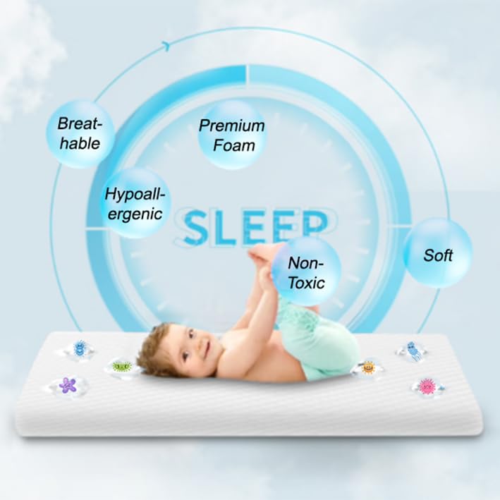 Lisara bassinet mattress dual-sided firmness with soft and firm options.