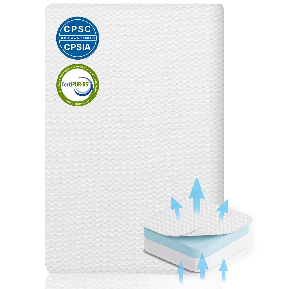 Lisara bassinet mattress top view showing a snug, secure base.