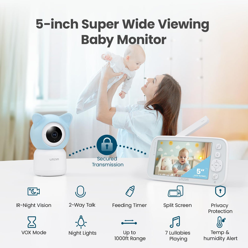 Litokam no-wifi secure transmission ensures private baby view.