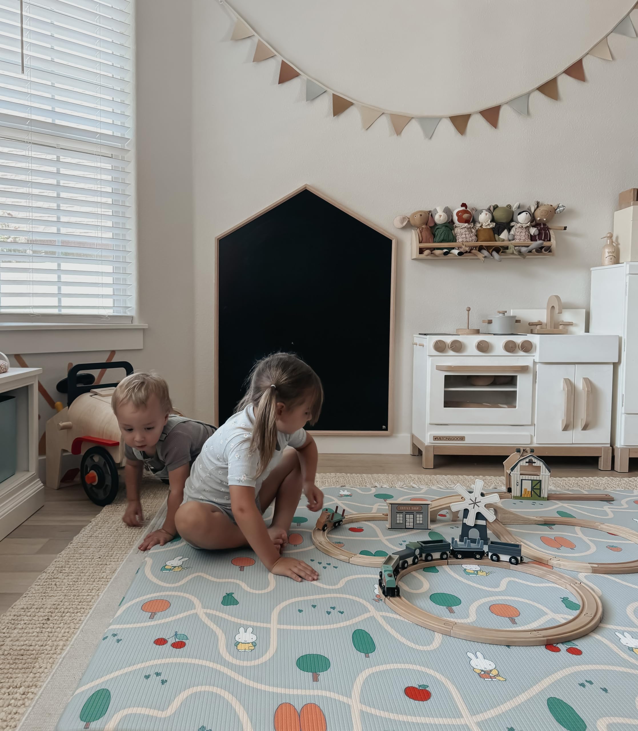 LITTLE Bot Miffy and Friends Ofie Mat reversible design provides two playful moods