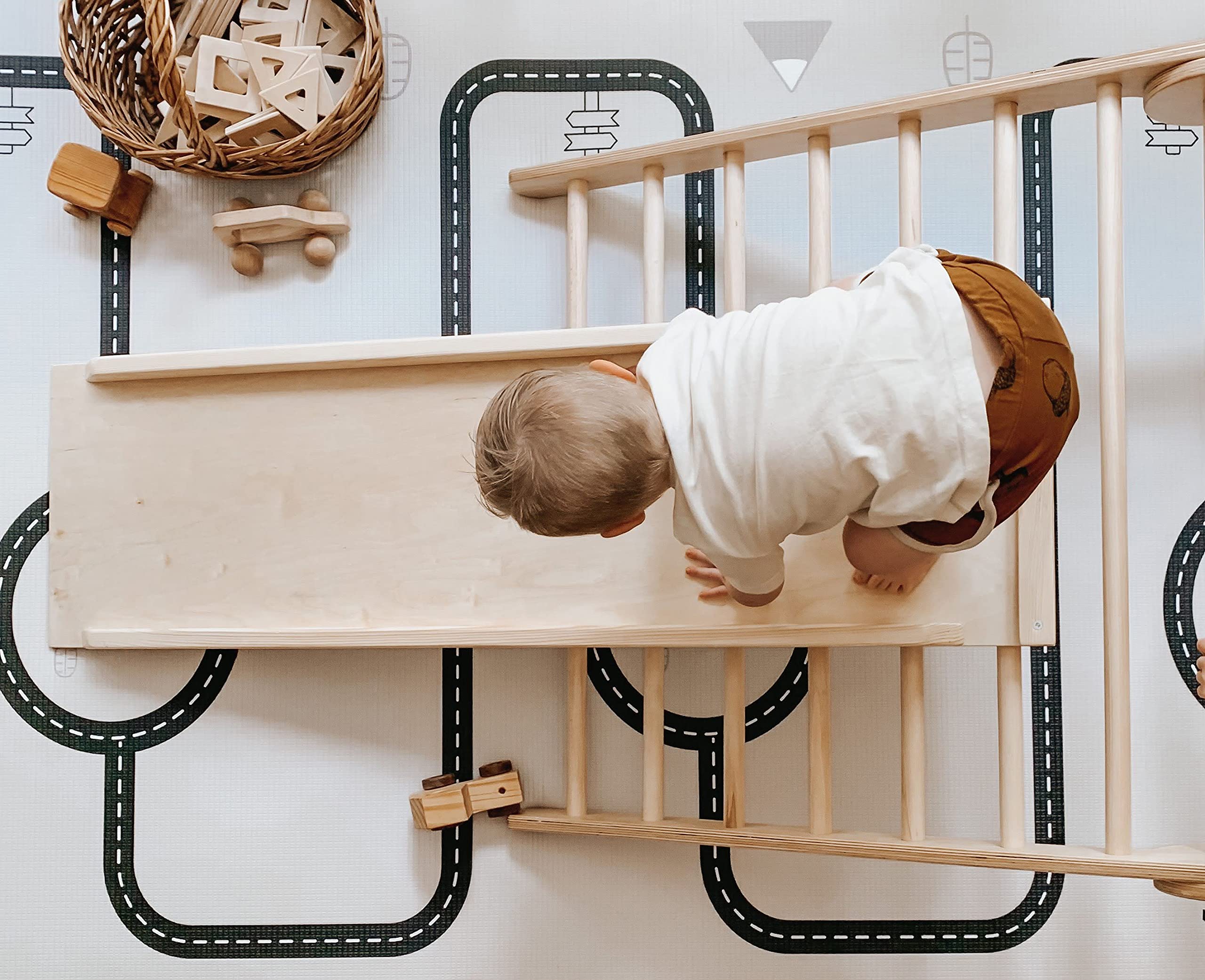 Ofie Mat laid flat provides a large play surface for babies