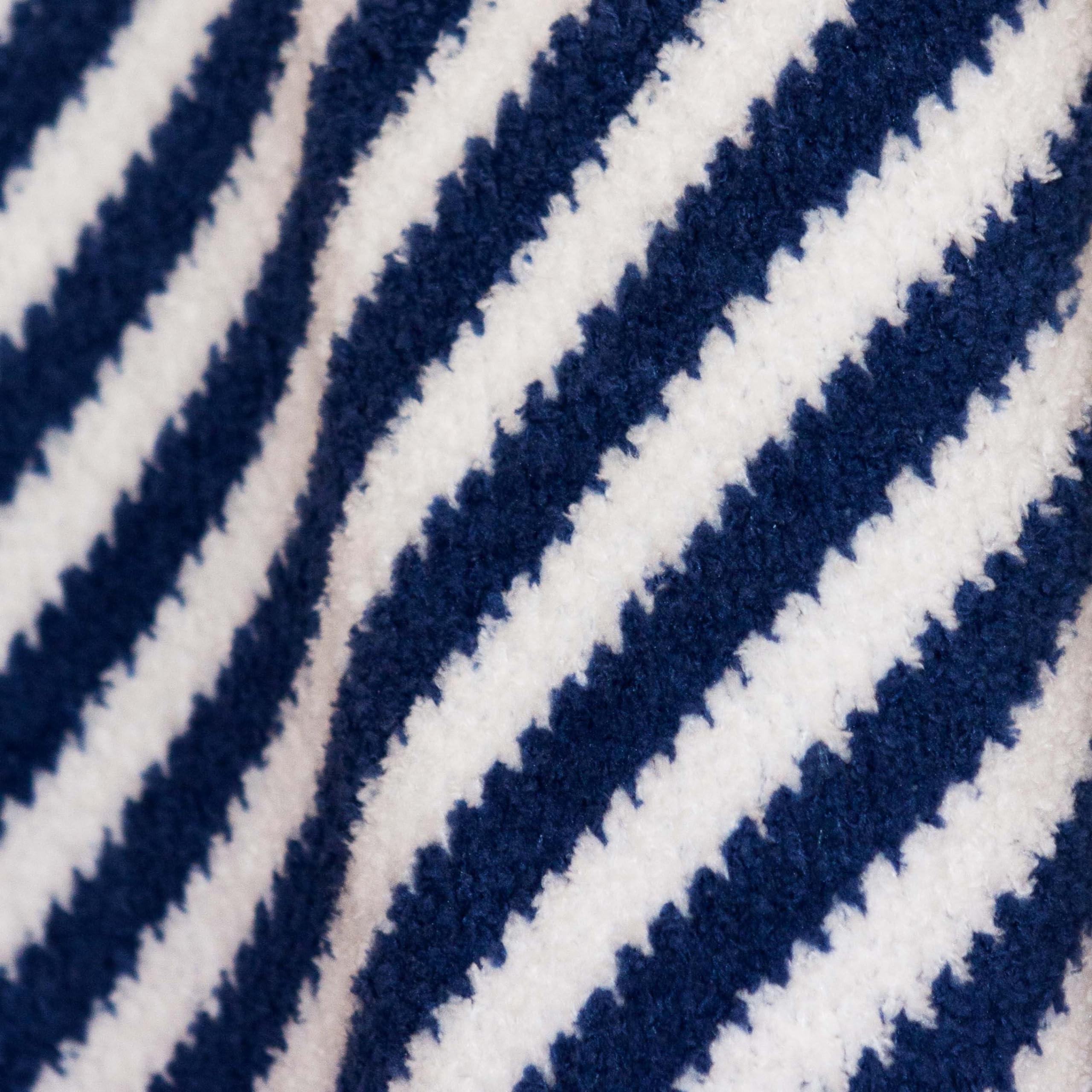 Little Celebrity Chenille baby blanket navy stripes delivers everyday softness and warmth.