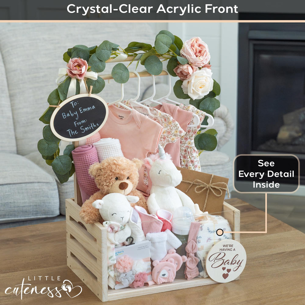Little Cuteness crate accessories including medallions and chalkboard for personalization