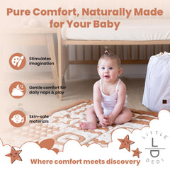Little Dedi crawling blanket side view, double-sided for versatile playtime