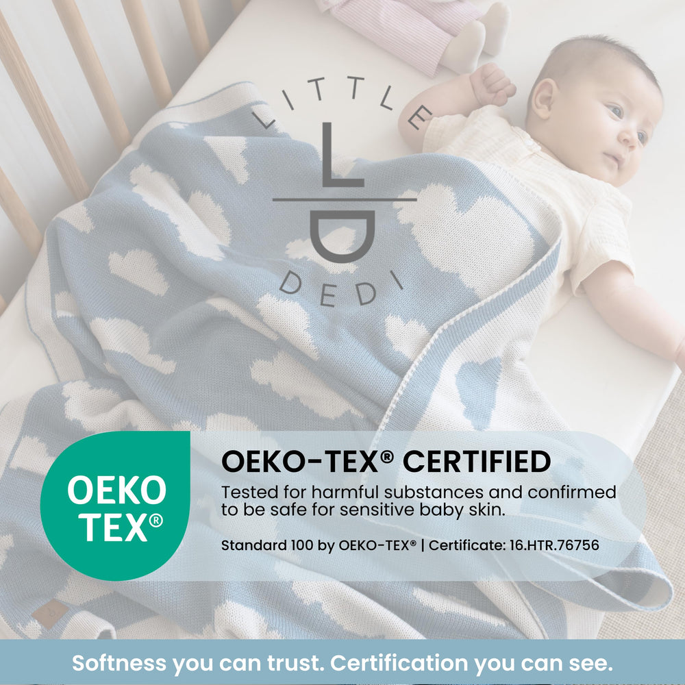 Little Dedi blanket care and washing guide; machine washable at 40°C for durability.