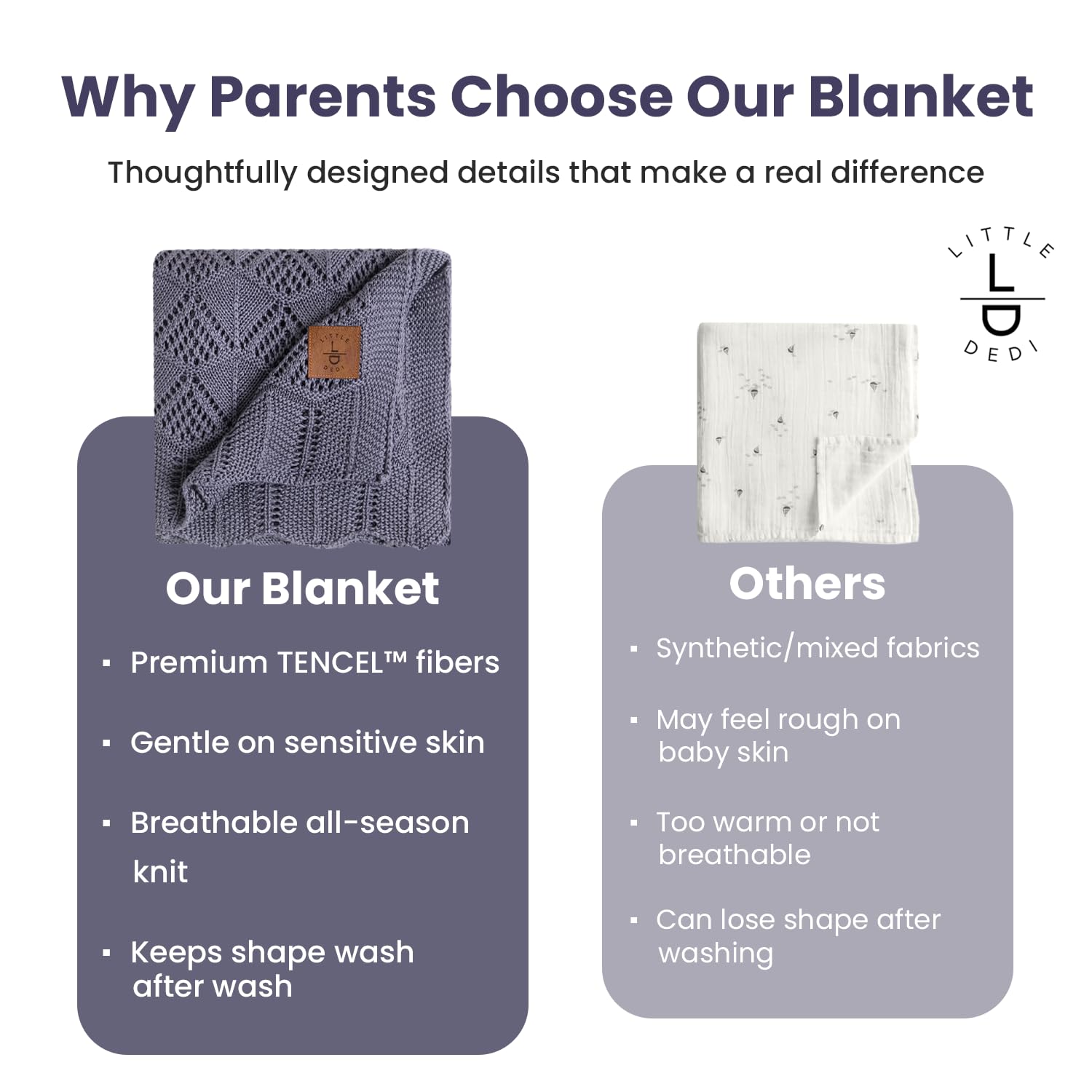 Little Dedi blanket in recycled gift box for eco-friendly gifting