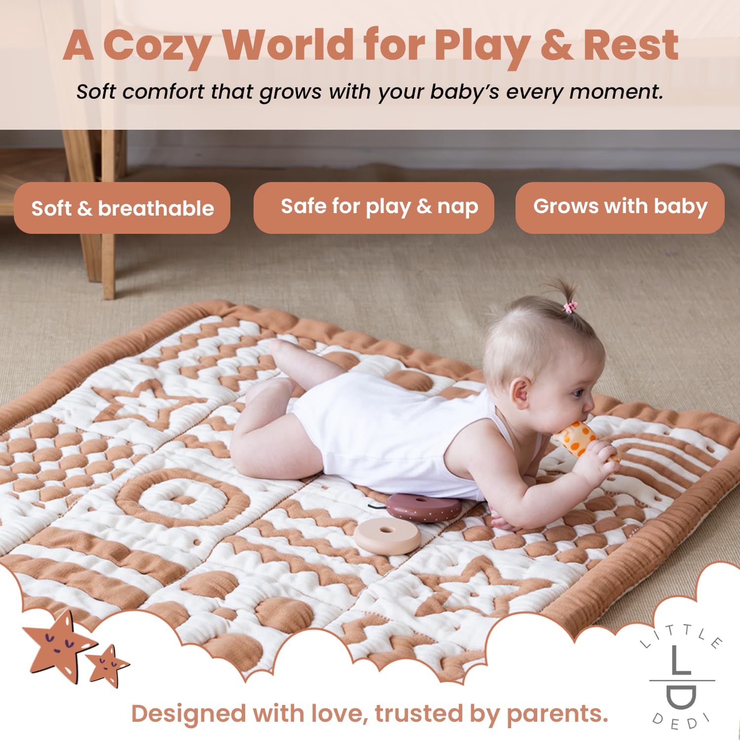 Little Dedi reversible blanket, front and back identical for extended use