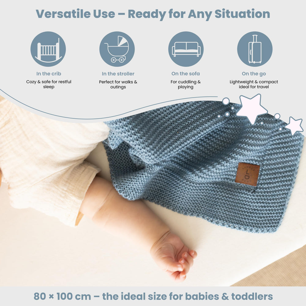 Little Dedi blanket designed for cribs and strollers for on-the-go snuggles.
