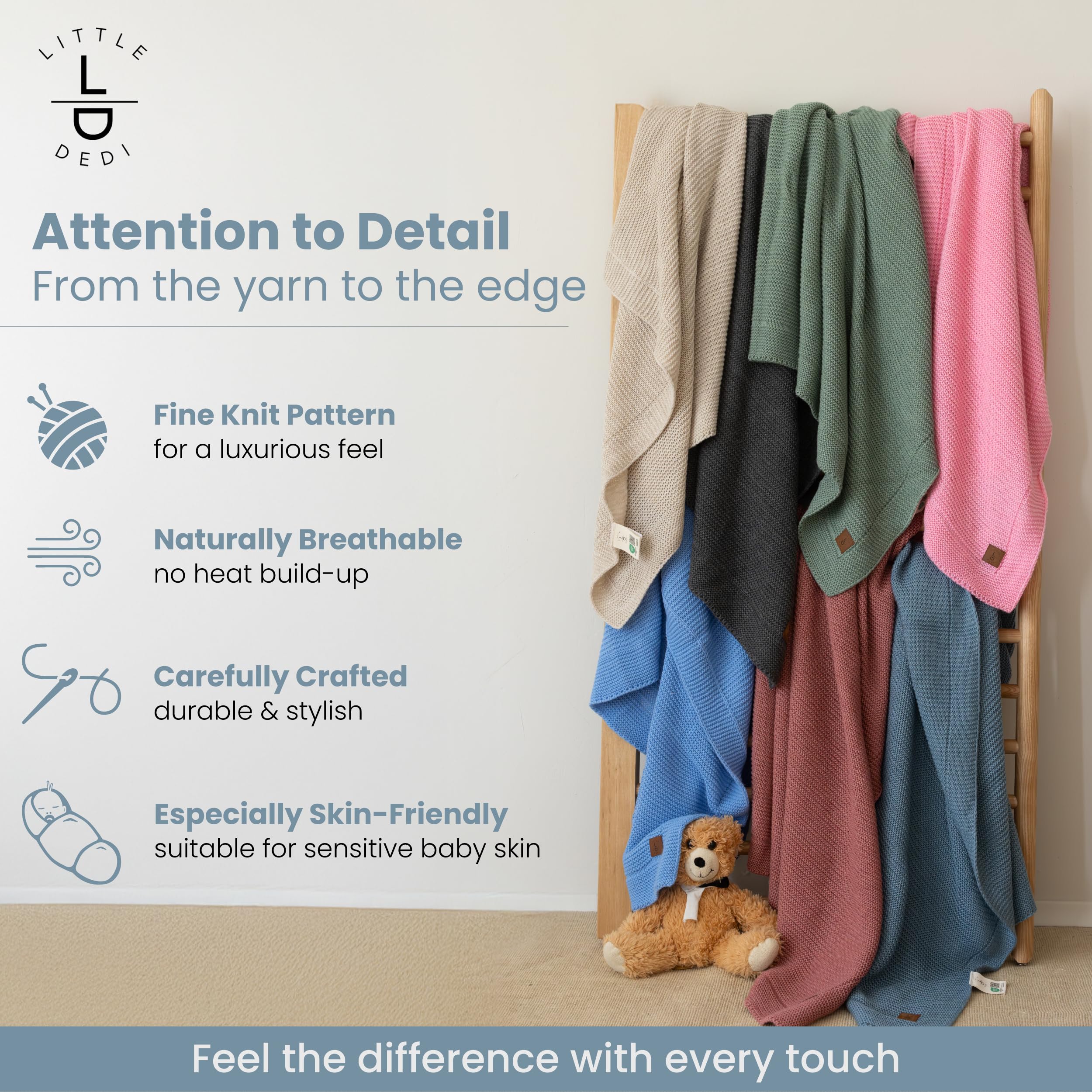 Little Dedi Oeko-Tex certified blanket reassuring safety with toxin-free materials.