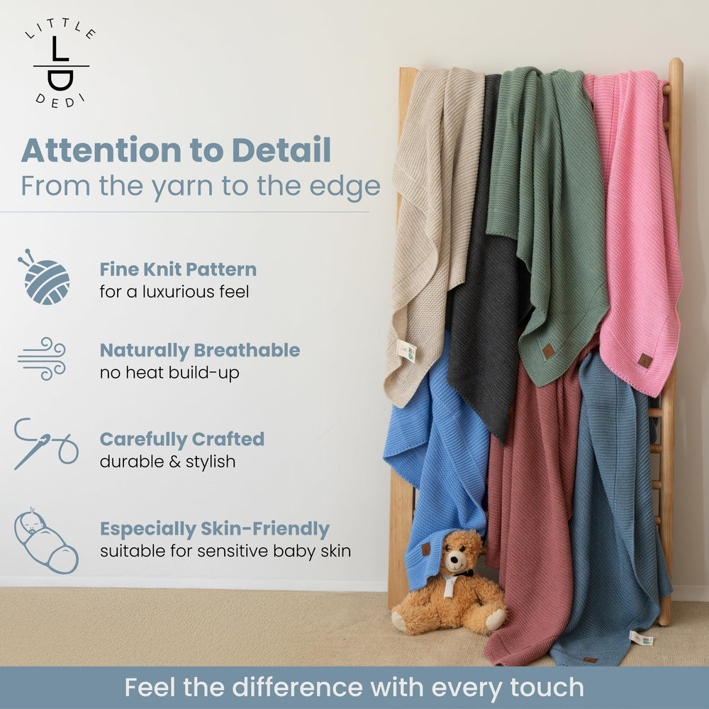 Little Dedi Oeko-Tex certified blanket reassuring safety with toxin-free materials.