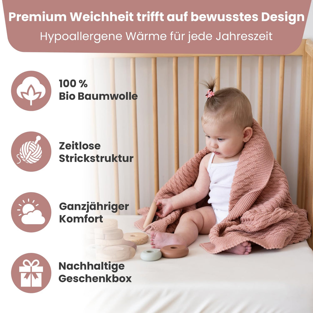 Little Dedi organic cotton blanket, GOTS certified, soft for sensitive skin