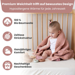 Little Dedi organic cotton blanket, GOTS certified, soft for sensitive skin