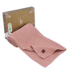 Little Dedi pineapple-design blanket, 80x100 cm, pink, for newborn warmth on the go