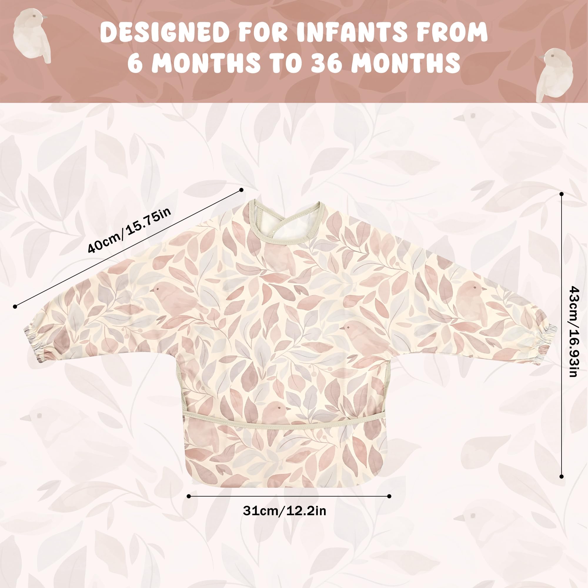 Little Dimsum bib flip-cover pocket design keeps messes easily accessible.