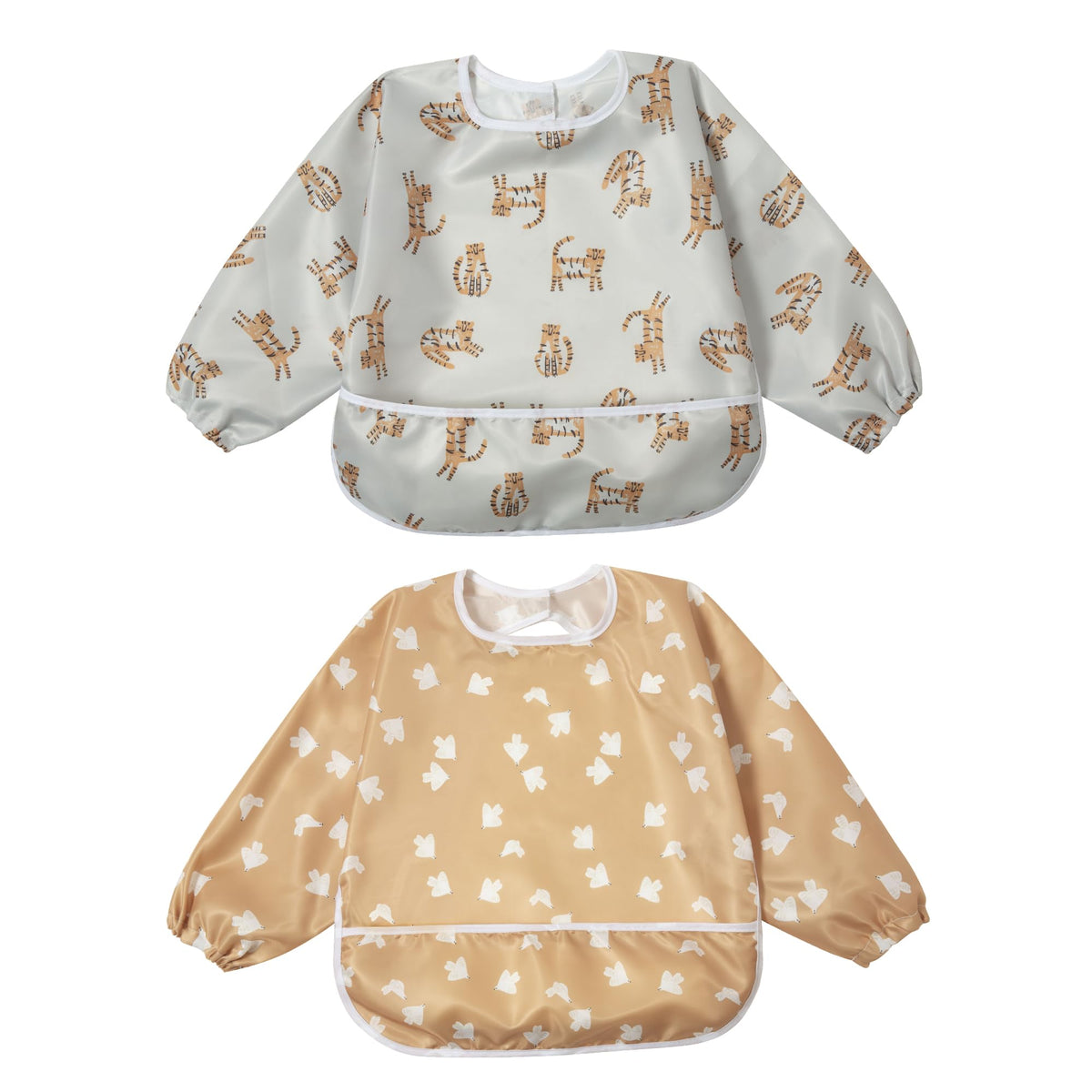 Little Dimsum Mess-Proof Baby Bib front view with full-coverage protection during meals.