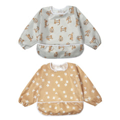 Little Dimsum Mess-Proof Baby Bib front view with full-coverage protection during meals.
