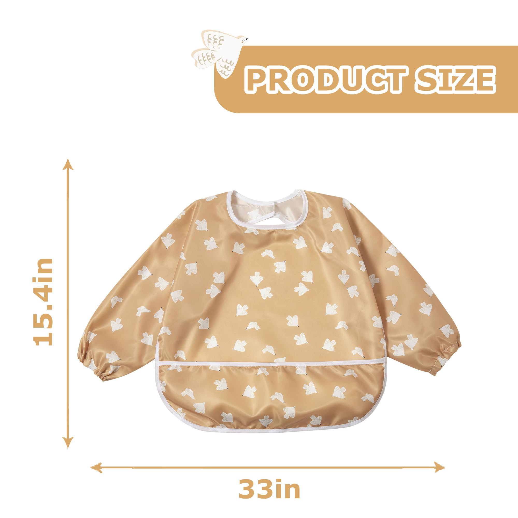 Little Dimsum Mess-Proof Baby Bib material close-up highlights waterproof, lightweight fabric.