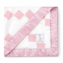 Little Giraffe Luxe Blanket with satin trim offers buttery softness for newborn snuggles.