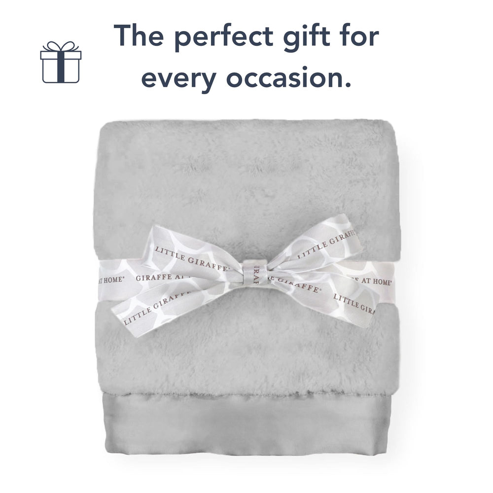 Little Giraffe Luxe blanket makes an elegant, practical newborn gift.