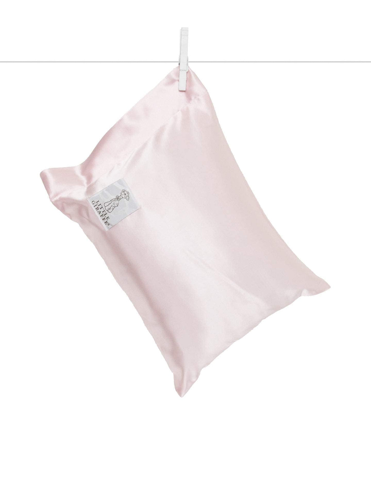 Little Giraffe satin decor pillow 10x13 pink, ultra-soft yarn for cozy lounging.