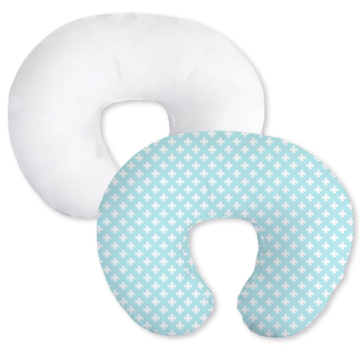 Little Grape Land aqua nursing pillow cover from the 2-pack, breathable and soft for feeds.